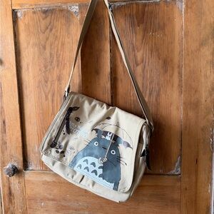 Totoro Canvas Crossbody Bag in Tan